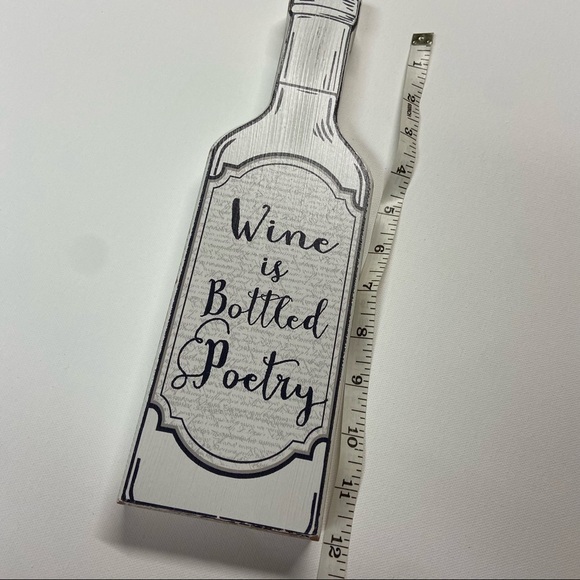 Wine Is Bottled Poetry wooden wine sign decor - Picture 5 of 6